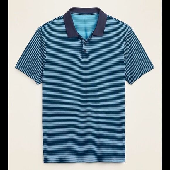 Old Navy Go-Dry Cool Odor-Control Striped Core Polo‎ - Picture 1 of 4